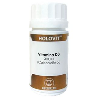 Holovit Vitamina D3 2000 UI (Colecalciferol) + K2 (Menaquinona MK7) Equisalud - 180 cápsulas