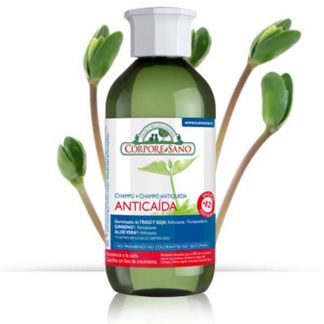 Champú Anticaída Trigo, Soja, Ginseng y Aloe Vera Corpore Sano - 300 ml.