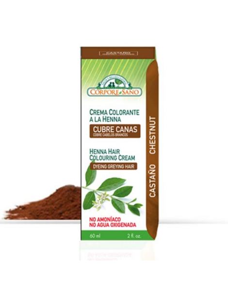 Crema Colorante Henna Castaño Corpore Sano - 60 ml.