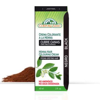 Crema Colorante Henna Negro Corpore Sano - 60 ml.