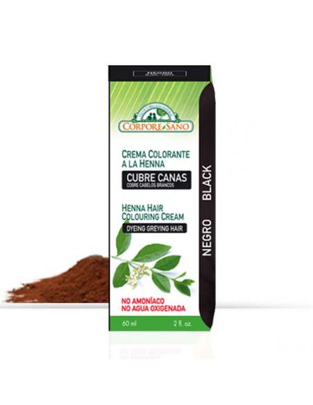 Crema Colorante Henna Negro Corpore Sano - 60 ml.