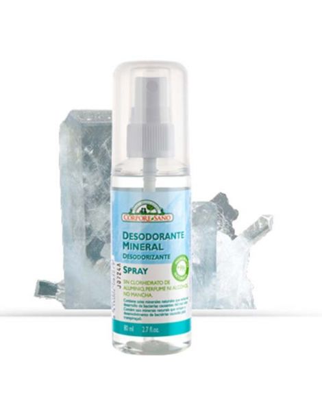 Desodorante Cristal Mineral Spray Corpore Sano - 80 ml.