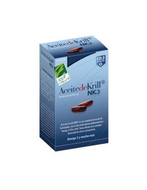 Aceite de Krill NKO Cien por Cien Natural - 80 cápsulas