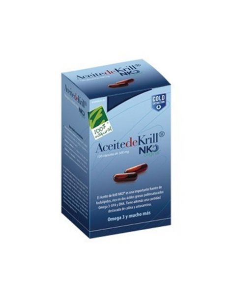Aceite de Krill NKO Cien por Cien Natural - 120 cápsulas